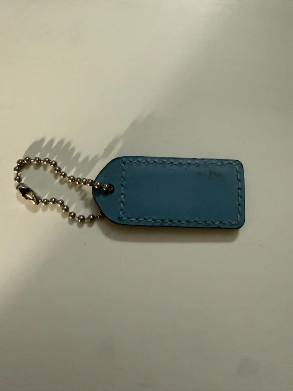 COACH Men's Black Leather Key Tag Keychain